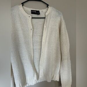 Elegant Cream Cardigan vintage Sweater